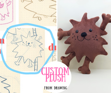 Load image into Gallery viewer, Custom plush from kids drawing