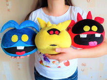 Load image into Gallery viewer, Handmade custom Set of 3 funny Viruses plushies
