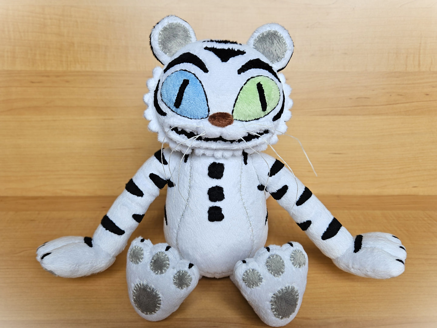 Custom handmade White Tiger Rock plush