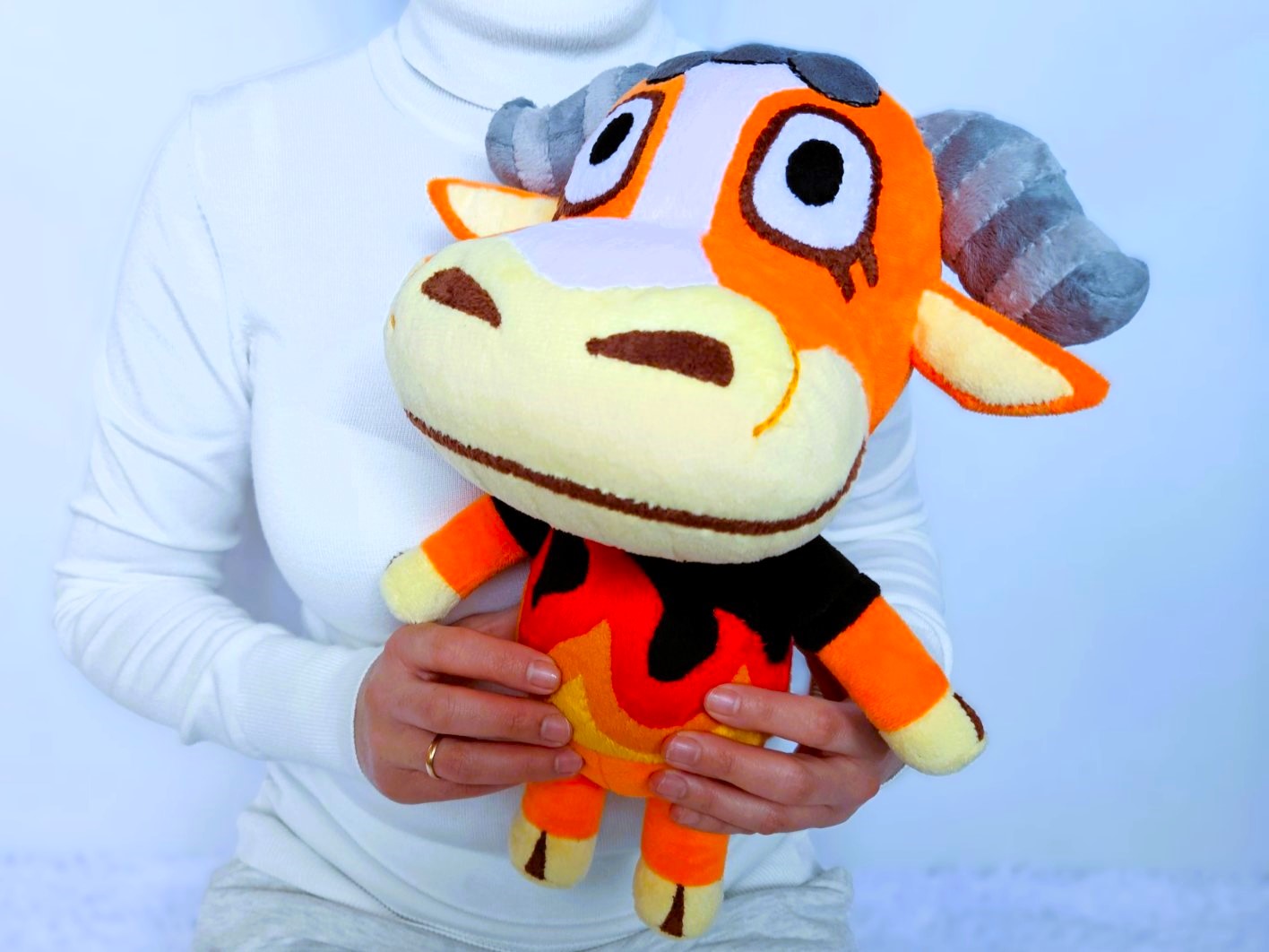 Handmade custom Agnus the bull plush