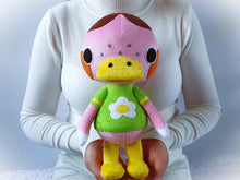 Load image into Gallery viewer, Handmade custom Freckles the duck plush
