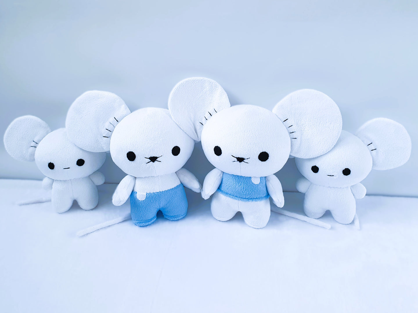 Custom family of 4 Mausehold plushies