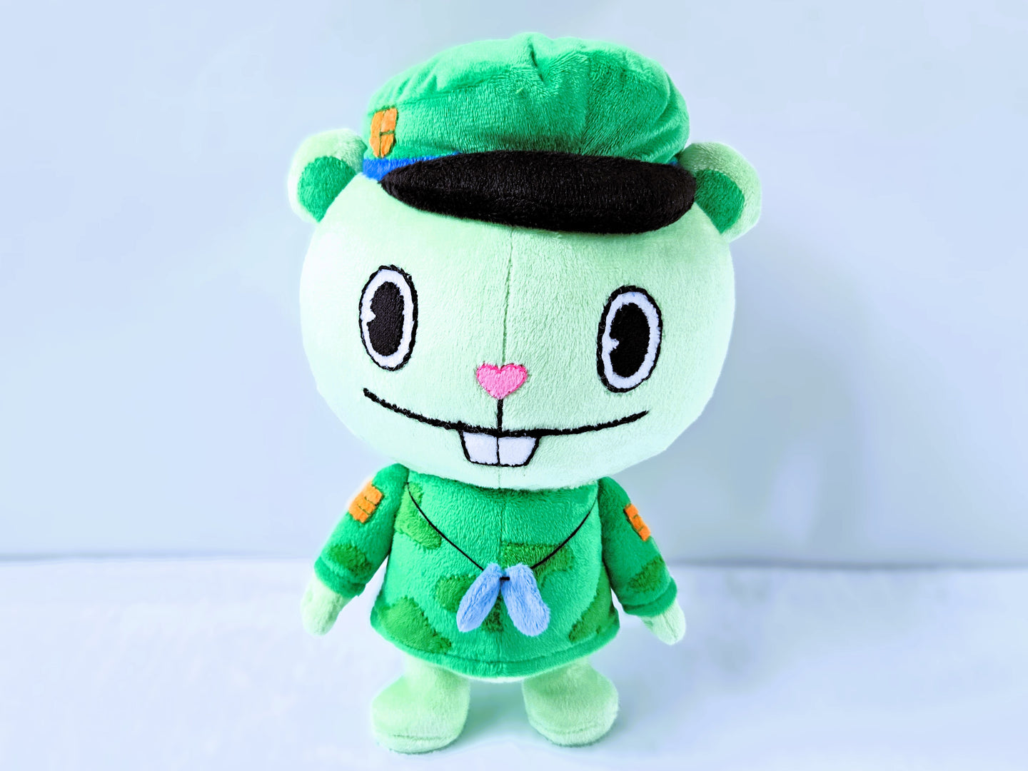 Handmade custom Flippy the green bear plush