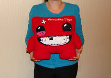 Load image into Gallery viewer, Handmade custom Super Meat Boy plush
