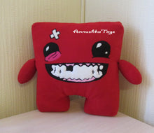 Load image into Gallery viewer, Handmade custom Super Meat Boy plush
