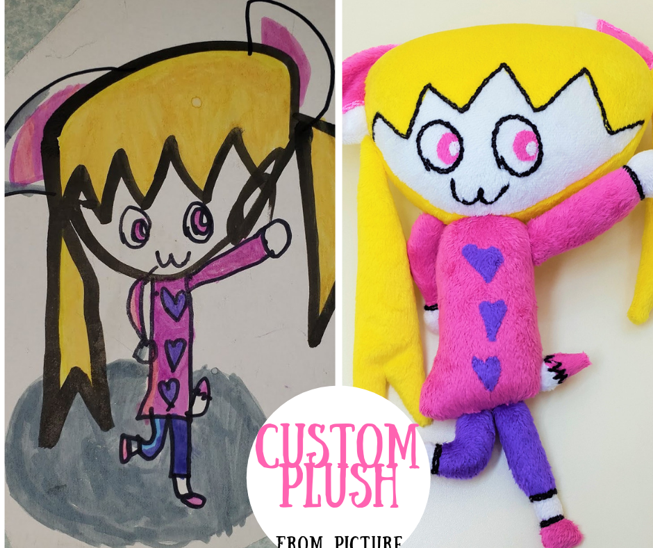 Custom plush from kids drawing