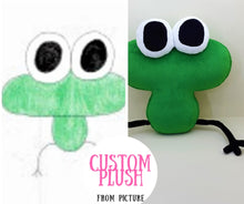 Load image into Gallery viewer, Custom plush from kids drawing
