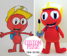 Load image into Gallery viewer, Custom plush from kids drawing
