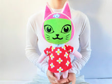 Load image into Gallery viewer, Handmade custom Meow the cat plush toy
