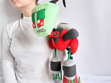 Load image into Gallery viewer, Red&amp;purple plushies from Invader Zim
