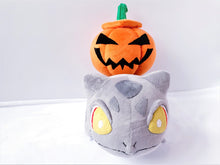 Load image into Gallery viewer, Custom Bulbasaur plush with pumpkin
