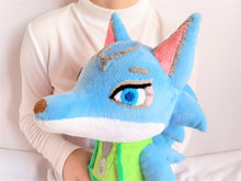 Load image into Gallery viewer, Handmade custom Whitney the wolf plush home decor
