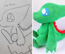 Load image into Gallery viewer, Custom plush from kids drawing
