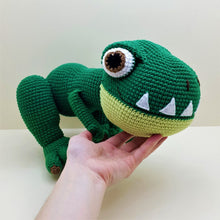 Load image into Gallery viewer, Crochet dinosaur T-Rex toy
