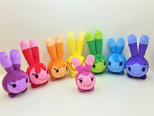 Load image into Gallery viewer, Handmade custom Squeaky Peepers Set of 8 minky plushies
