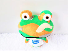 Load image into Gallery viewer, Handmade custom Camofrog the frog plushie
