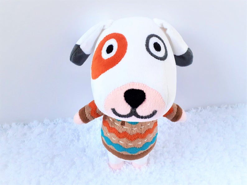 Handmade custom Bones the dog plush