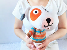 Load image into Gallery viewer, Handmade custom Bones the dog plush
