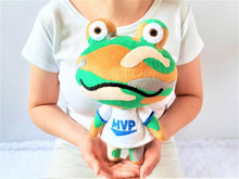 Load image into Gallery viewer, Handmade custom Camofrog the frog plushie
