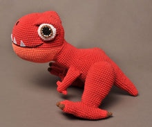 Load image into Gallery viewer, Crochet dinosaur T-Rex toy
